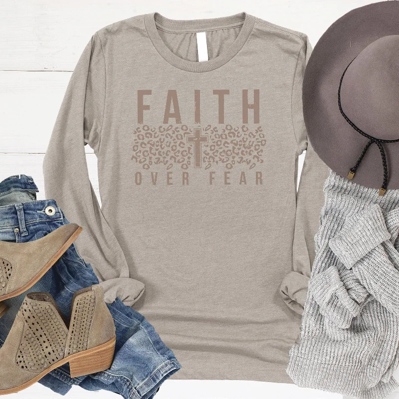 Comfortable Women's Attire Limited Stock Faith Over Fear Long Sleeve