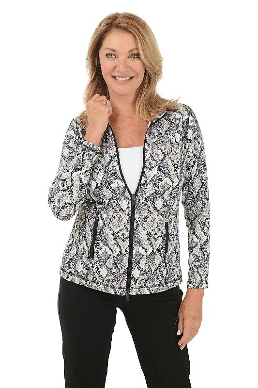 Charming Women's Holiday Apparel Now On Sale For Chic Urban Styles Tan Snake Hearts UPF50+ Zip Front Jacket Charming Women's Holiday Apparel Now On Sale For Chic Urban Styles Tan Snake Hearts UPF50+ Zip Front Jacket