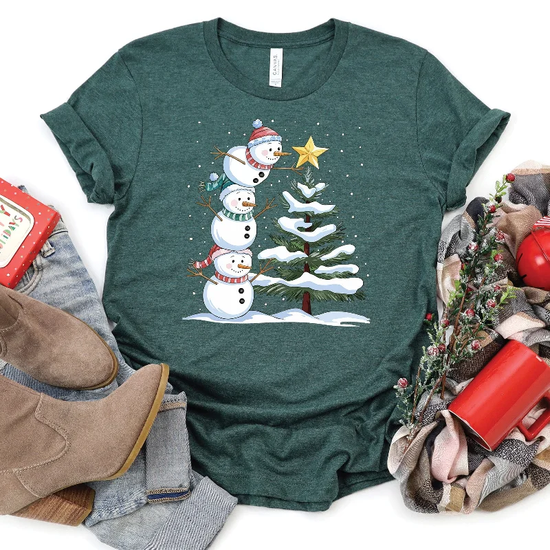 Women's Clothing Apparel Sets Trendy New Clothes Snowman Stack Tee