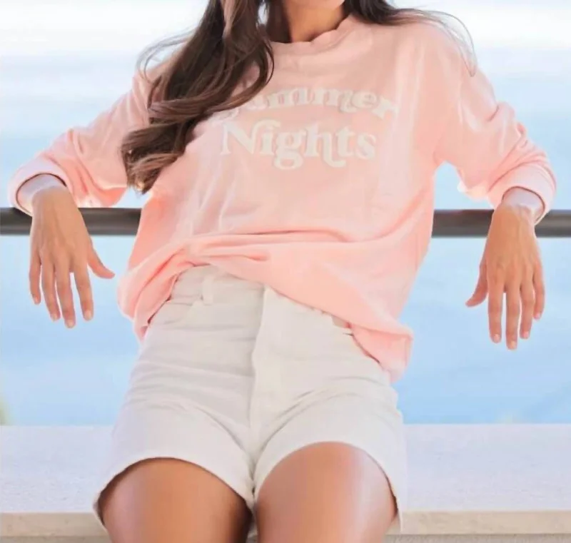 Women's Formal Event Outfit Fashion Sale Summer Nights Sweatshirt In Pink