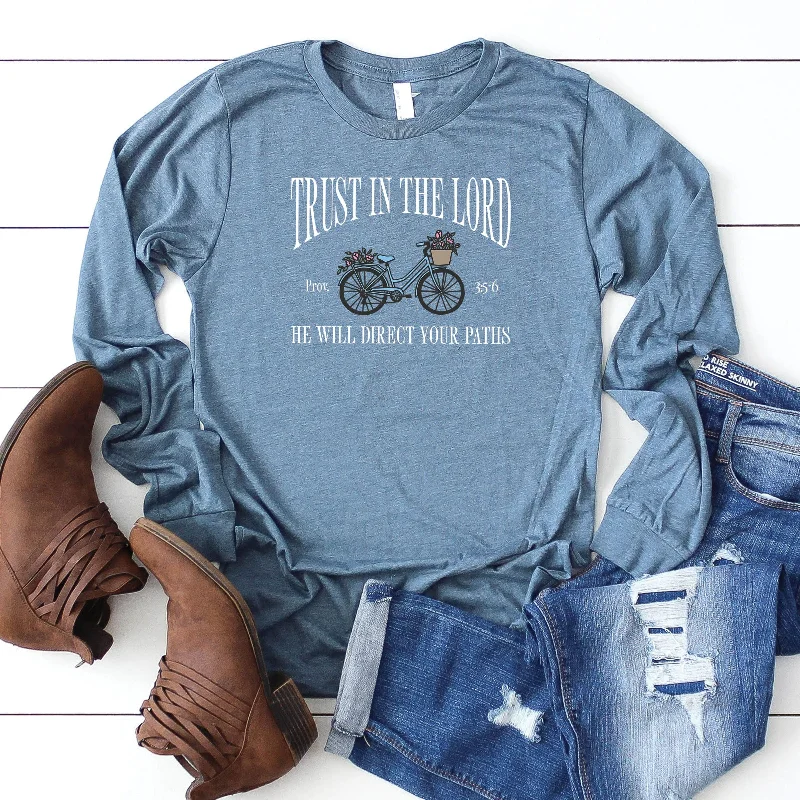 Women's Vintage-Inspired Outfit Stylish Savings Trust In The Lord Long Sleeve