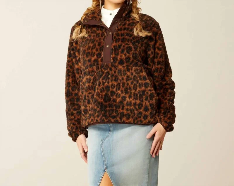 Women's Trendy Clothing Trendsetting Threads Lila Berber Sweatshirt In Brown