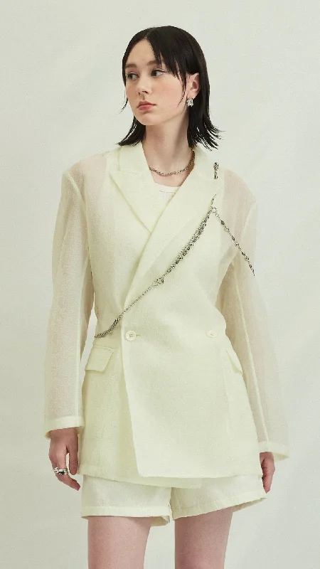 Women's Wedding Apparel Dreamy Draping Sheer Blazer
