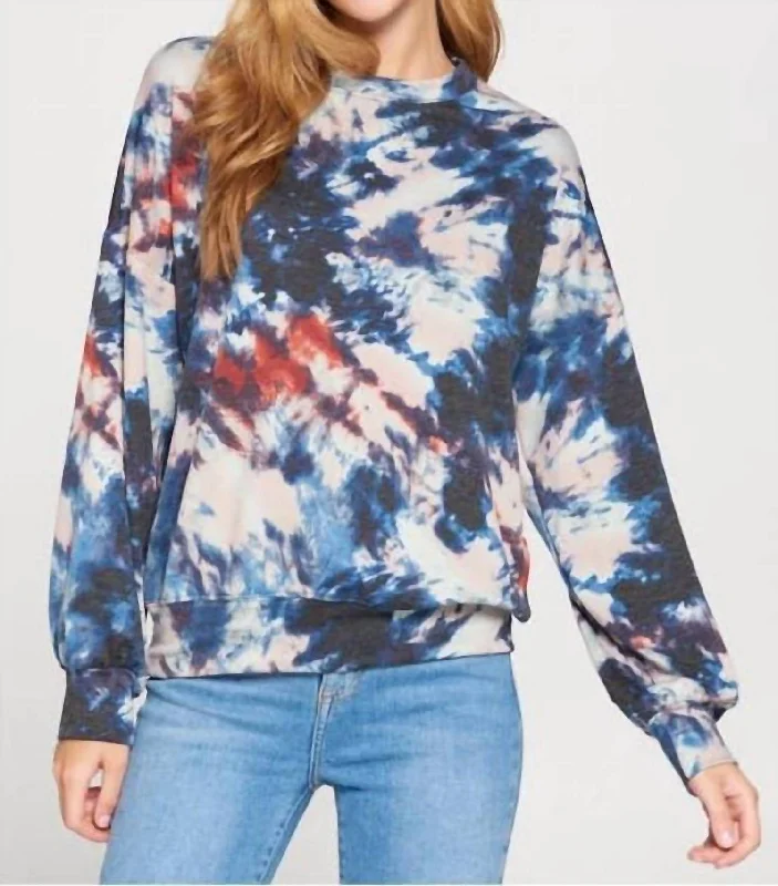 Vintage-Inspired Women's Apparel Buy More, Save More Crew Neck Sweatshirt In Tie Dye Vintage-Inspired Women's Apparel Buy More, Save More Crew Neck Sweatshirt In Tie Dye