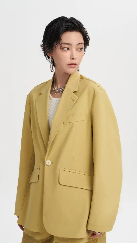 Women's Chic Apparel Minimalist Office - Ready Style Boyfriend Blazer