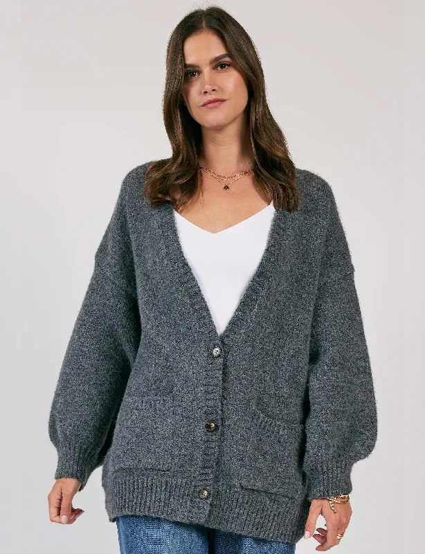 Women's Trendy Casual Outfit Chic Wardrobe Essentials Breathe In Oversized Cardi, Charcoal Women's Trendy Casual Outfit Chic Wardrobe Essentials Breathe In Oversized Cardi, Charcoal