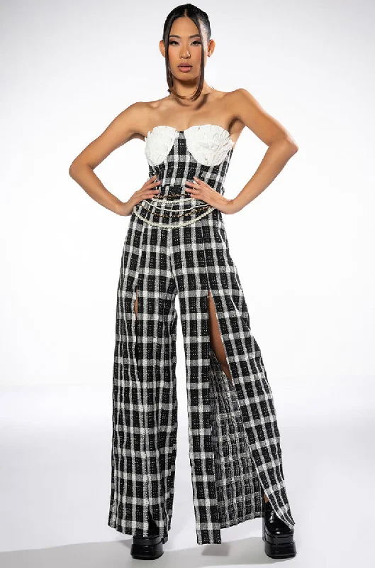 Women's Cozy Winter Attire Best Sellers HARLEY STRAPLESS WIDE LEG HIGH SLIT JUMPSUIT Women's Cozy Winter Attire Best Sellers HARLEY STRAPLESS WIDE LEG HIGH SLIT JUMPSUIT
