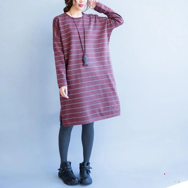 Modern Women's Apparel Massive Selection Sale autumn new red striped woolen blended sweater dresses loose casual o neck knit sweater dress Modern Women's Apparel Massive Selection Sale autumn new red striped woolen blended sweater dresses loose casual o neck knit sweater dress