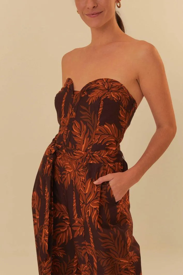 Women's Contemporary Apparel Graceful Movement FARM PALMEIRA TATU JUMPSUIT