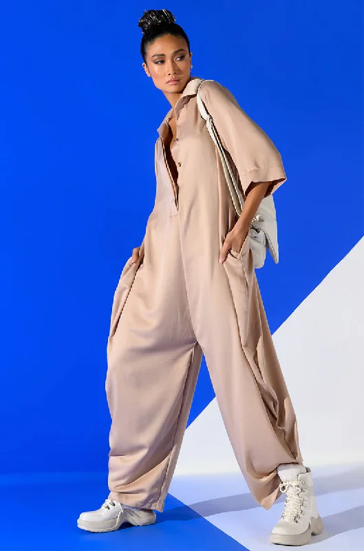 Comfortable Women's Clothing Wardrobe Update YOURS TRULY OVERSIZED SHORT SLEEVE JUMPSUIT Comfortable Women's Clothing Wardrobe Update YOURS TRULY OVERSIZED SHORT SLEEVE JUMPSUIT