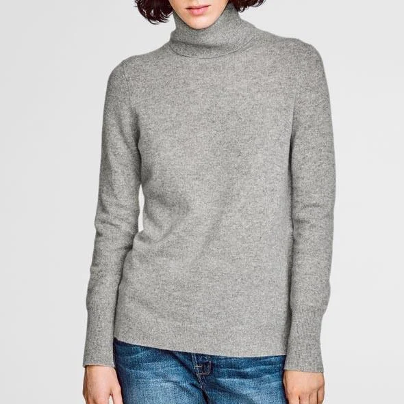 Women's Tailored Outfit Effortless Style, Endless Impact Essential Turtleneck (Heather Grey) Women's Tailored Outfit Effortless Style, Endless Impact Essential Turtleneck (Heather Grey)