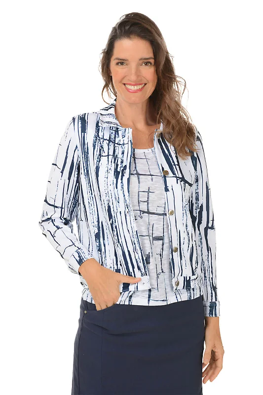 Women's Vintage Clothes Elegant Style Sailor Sketch Two Piece Jacket Set