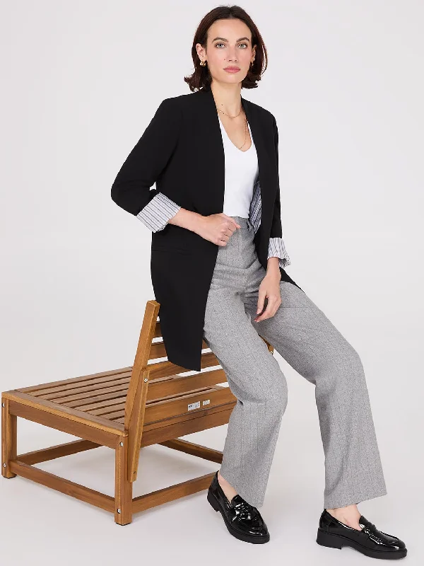 Women's Seasonal Wardrobe Clothing Stylish Spring Fashion Collarless Open Blazer