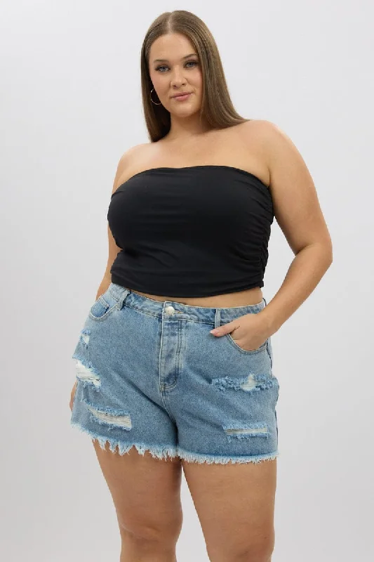 Formal Clothing For Women Casual Elegance Denim Relaxed Shorts High Rise