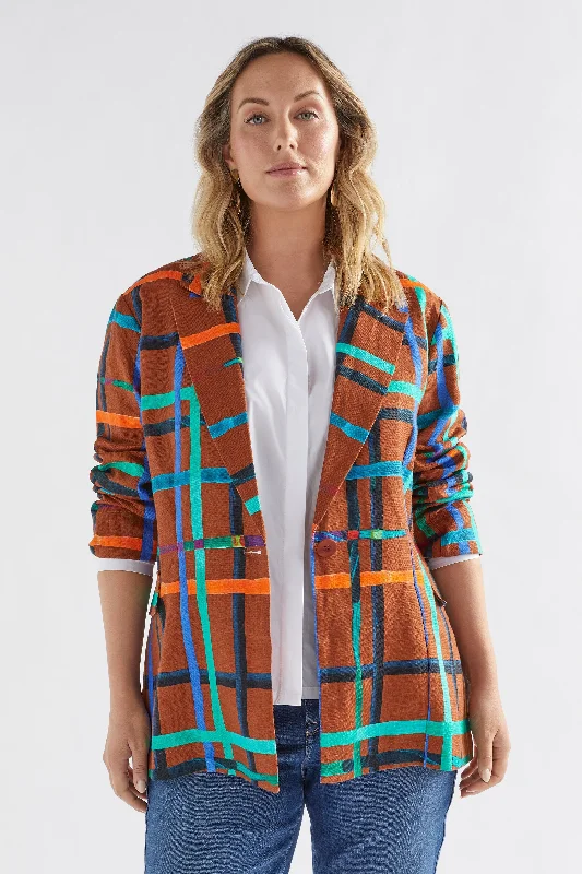 Women's Workout Garments Unleash Your Style Ilona Linen Print Blazer