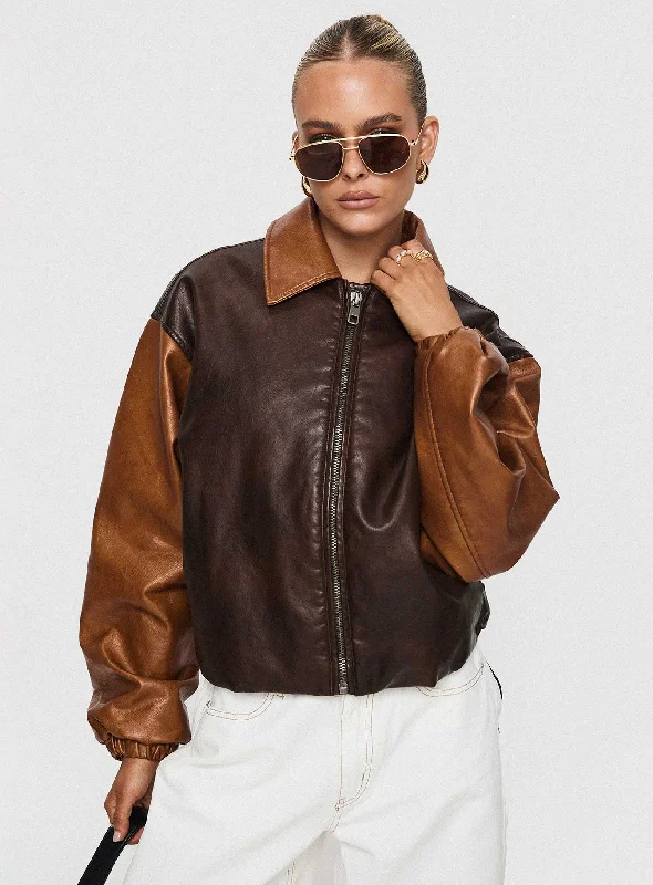 Women's Activewear Outfit All Season Basics Discount Nirvana Bomber Jacket Chocolate Women's Activewear Outfit All Season Basics Discount Nirvana Bomber Jacket Chocolate