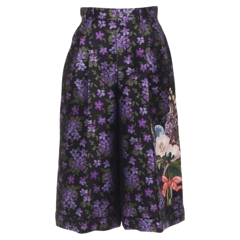 Women's Chic Outfit Limited Quantities Gucci floral jacquard embroidery patch culotte shorts Women's Chic Outfit Limited Quantities Gucci floral jacquard embroidery patch culotte shorts