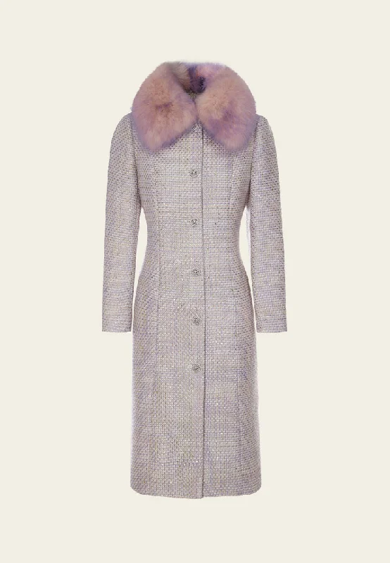 Women's Occasion Wear Clothing Limited Time Flash Sale Gradient-effect Fur-detail Coat Women's Occasion Wear Clothing Limited Time Flash Sale Gradient-effect Fur-detail Coat