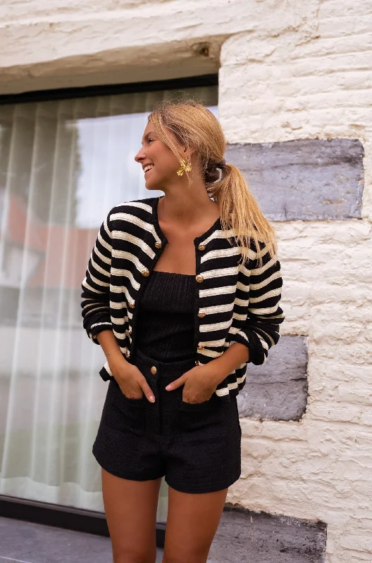 Women's Occasion Wear Apparel Minimalist Chic Striped Tiago Cardigan