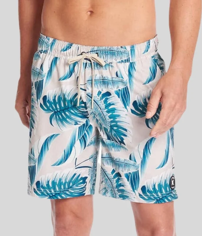 Vintage-Inspired Garments Limited Stock Teal Print Hurley Swim Shorts