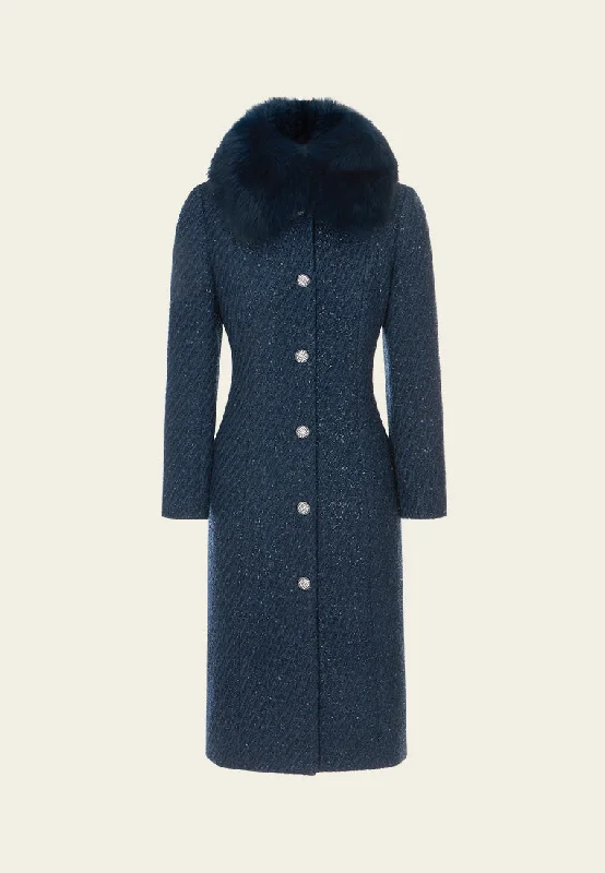 Women's Casual Clothing For Lounging Massive Selection Sale Fur-detail Crystal-detail Button Coat Women's Casual Clothing For Lounging Massive Selection Sale Fur-detail Crystal-detail Button Coat