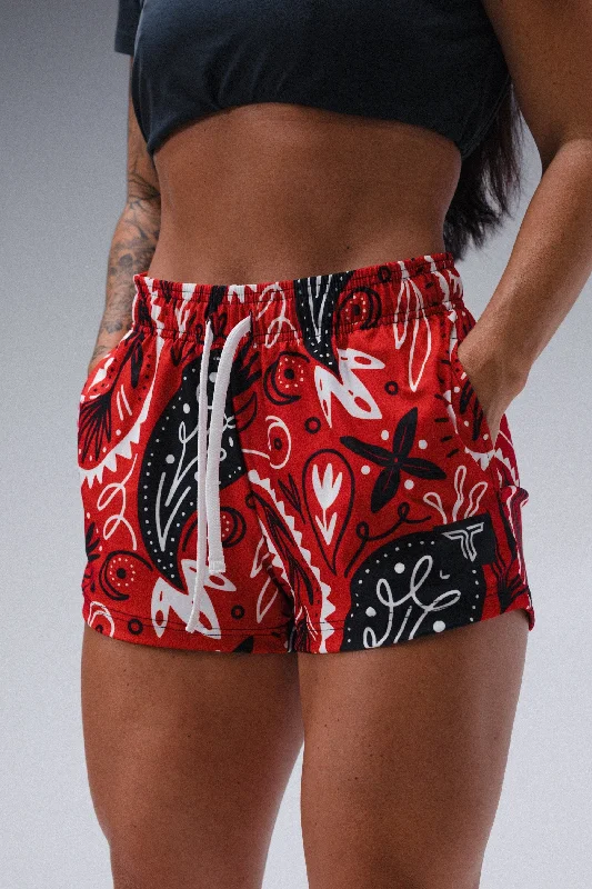 Women's Formal Apparel Limited Styles Bandana Women's Gym Short (3" Inseam) - Red