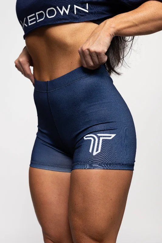 Chic Clothing For Women Vibrant Prints Essential Women’s Compression Short - Navy