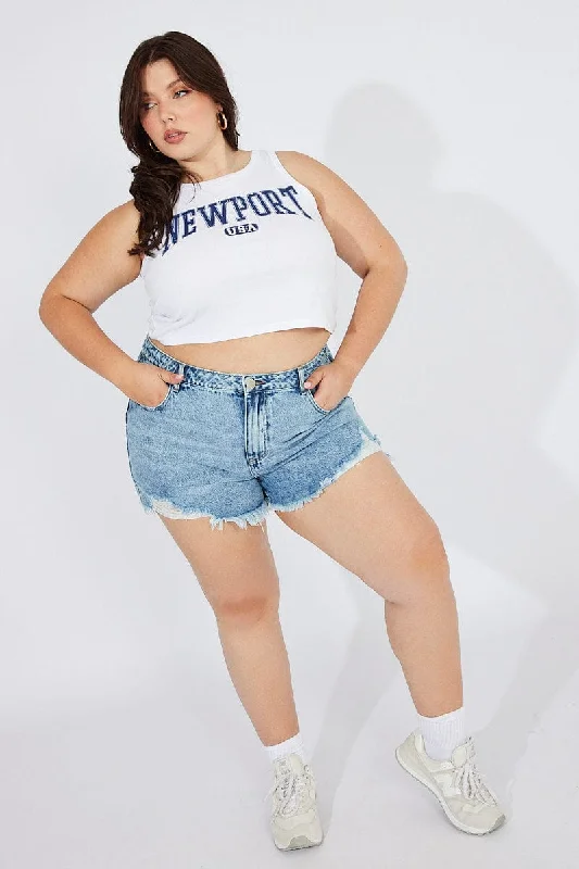Women's Athleisure Apparel Save Big Denim Relaxed Shorts High Rise