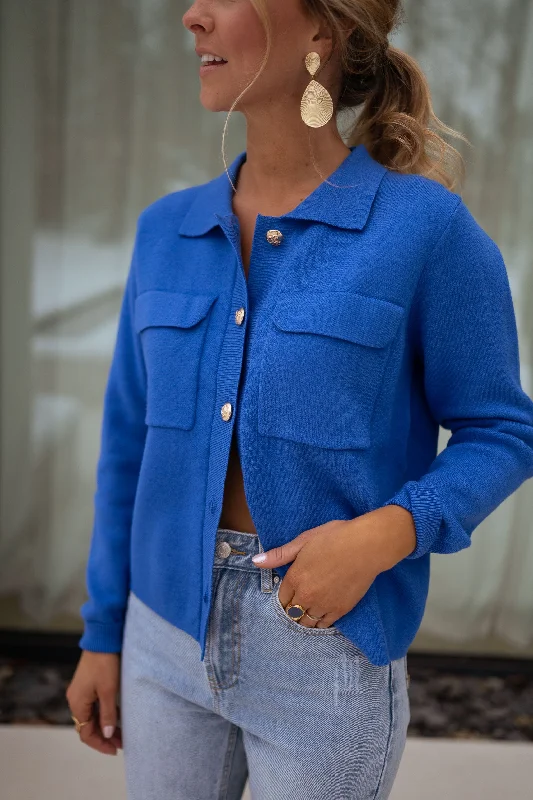 Women's Holiday Clothes Playful Elegance Royal Blue Fika Cardigan