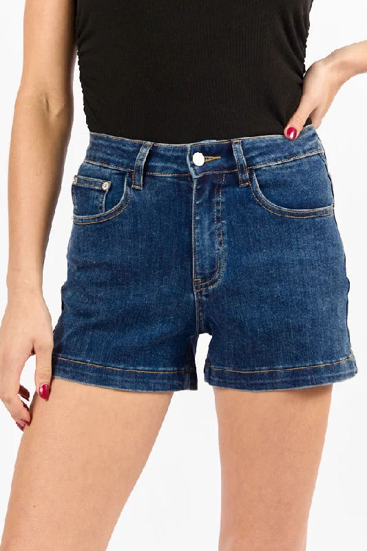 Women's Active Garments For Workouts Seasonal Style Discounts Come As You Are Dark Wash Relaxed Fit Denim Shorts