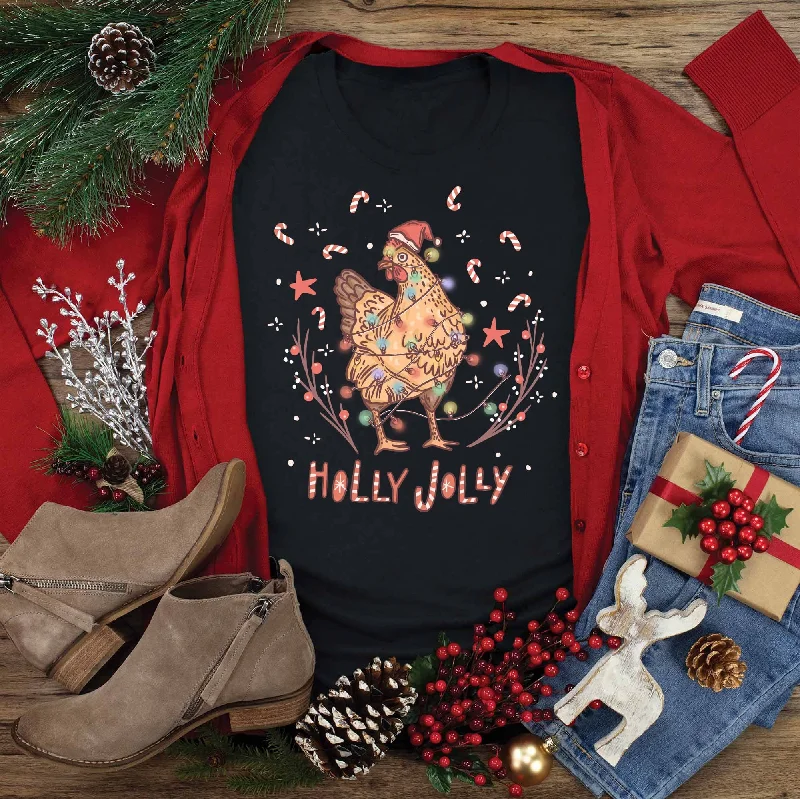 Women's Contemporary Apparel Effortless Everyday Wear Holly Jolly Chicken Tee