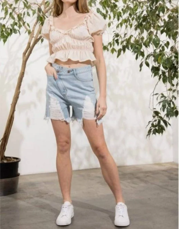 Women's Festive Attire Fashion Forward Bermuda Shorts In Vintage Blue
