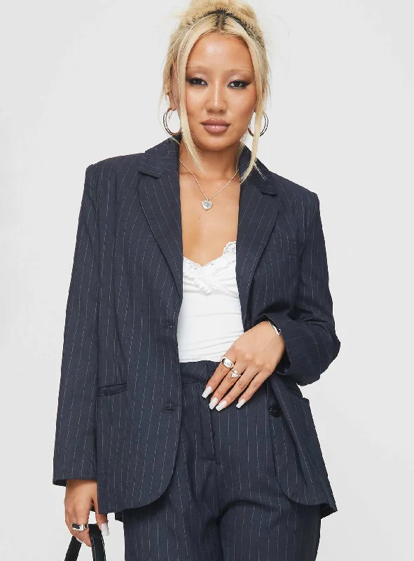 Women's Formal Clothes Now On Sale For Chic Urban Styles Leaben Blazer Navy Pinstripe Women's Formal Clothes Now On Sale For Chic Urban Styles Leaben Blazer Navy Pinstripe