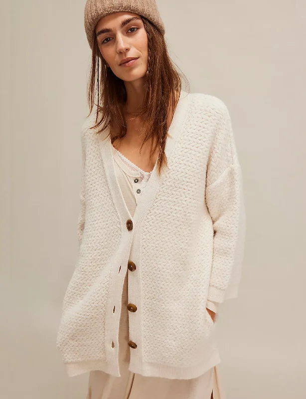 Women's Travel Garments Premium Fashion Herringbone Stitch Kimono, Ivory