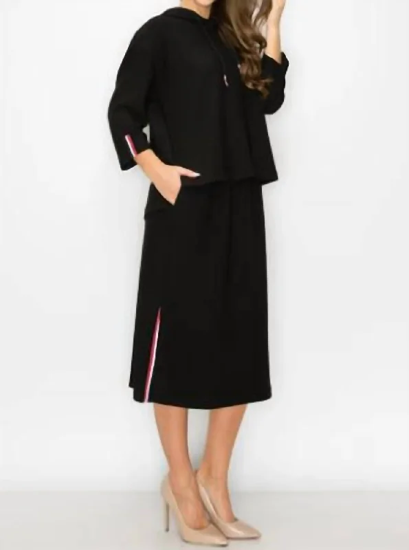 Women's Casual Wear Clothing Minimalist Office - Ready Style 53073 - K - Khloe Hoodie Top In Black Women's Casual Wear Clothing Minimalist Office - Ready Style 53073 - K - Khloe Hoodie Top In Black