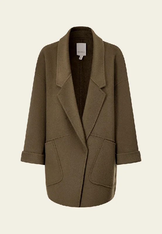 Vintage-Inspired Garments Style Beyond Borders Exposed-seam Shawl-lapel Patch Pocket Cropped Coat Vintage-Inspired Garments Style Beyond Borders Exposed-seam Shawl-lapel Patch Pocket Cropped Coat