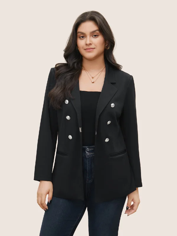 Women's Professional Outfit Limited Time Flash Sale Suit Collar Double Breasted Pocket Blazer Women's Professional Outfit Limited Time Flash Sale Suit Collar Double Breasted Pocket Blazer