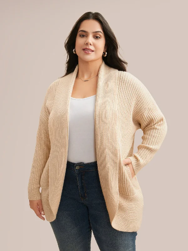 Women's Vacation Outfit Seasonal Trends Airy Cozy Shawl Collar Open Cardigan