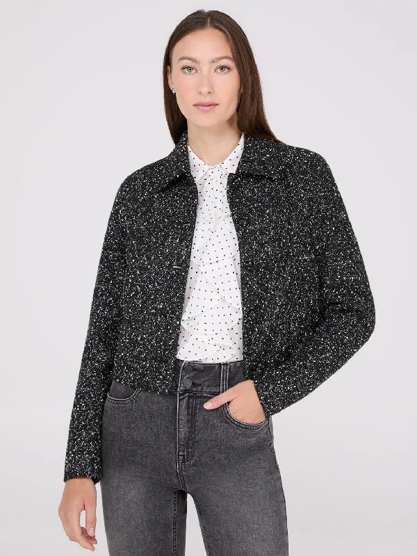 Plus-Size Women's Clothing Limited-Time Offer Waisted Boucle Blazer