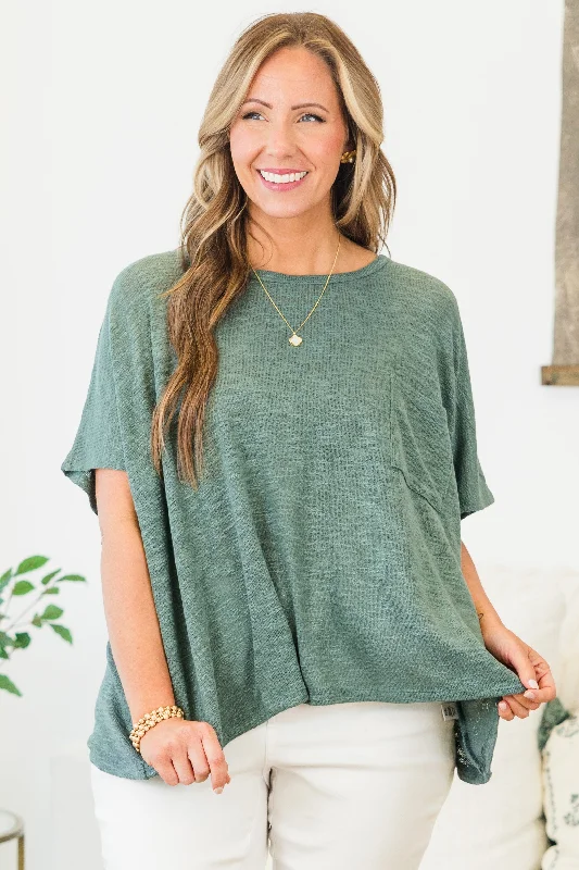 Women's High-Fashion Apparel Effortless Grace What Is The Call Top, Ash Jade