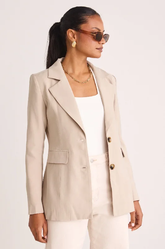 Women's Party Clothes Limited Quantities Zest Pumice Soft Touch Cinched Waist Blazer Women's Party Clothes Limited Quantities Zest Pumice Soft Touch Cinched Waist Blazer