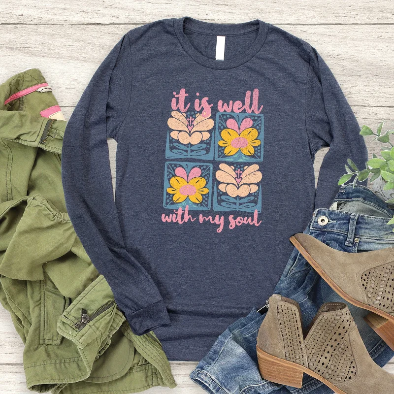 Stylish Women's Outfit Elegant Style It Is Well With My Soul Long Sleeve
