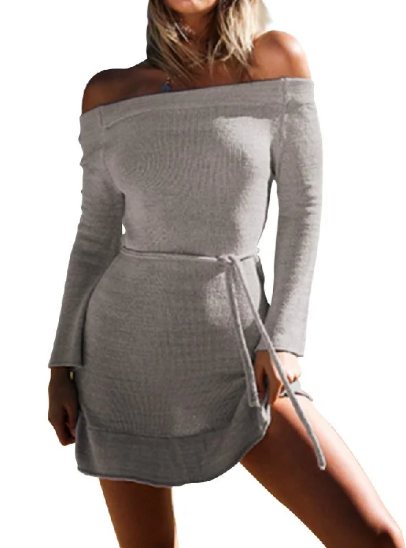 Casual Chic Women's Clothes Big Discounts TastyHottie - Slim Sweater Skirt Off Shoulder Sweater Dress Casual Chic Women's Clothes Big Discounts TastyHottie - Slim Sweater Skirt Off Shoulder Sweater Dress