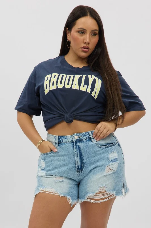 Women's Clothing For Travel Romantic Detailing Denim Relaxed Shorts High Rise