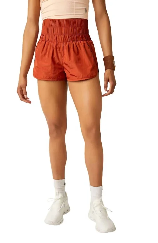 Women's Transitional Attire Hot Trends Way Home Shorts In Red Earth