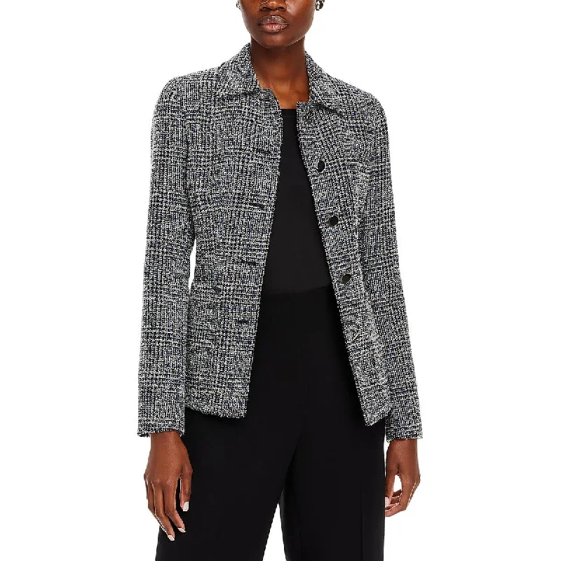 Women's Vacation Garments Flowing Silhouette Womens Plaid Shoulder Pads Double-Breasted Blazer Women's Vacation Garments Flowing Silhouette Womens Plaid Shoulder Pads Double-Breasted Blazer