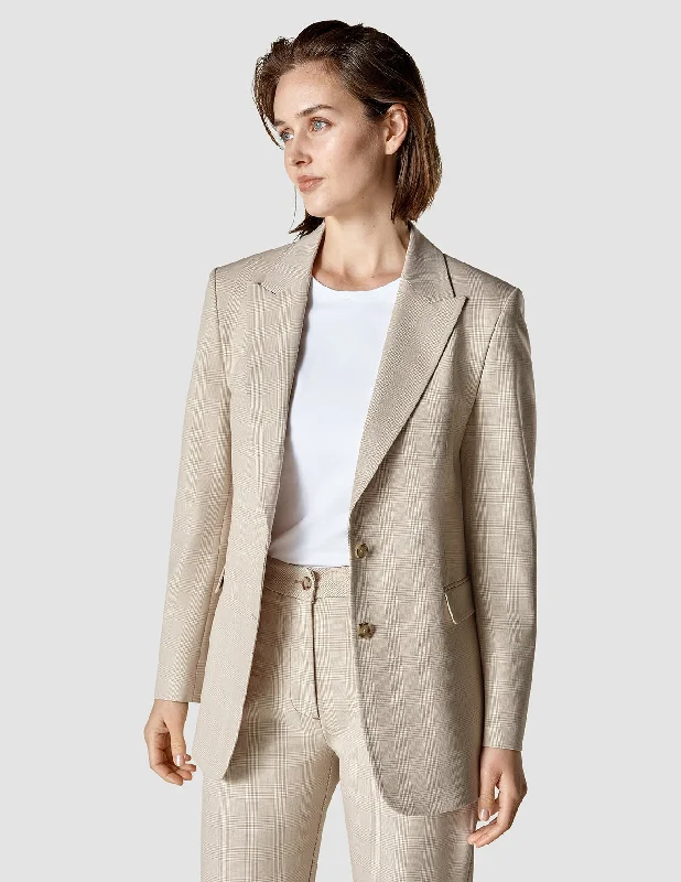 Charming Women's Garments Contemporary Chic Essential Blazer Toffee Check