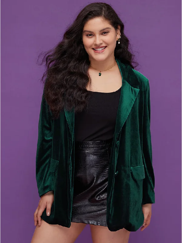 Women's Comfy Loungewear Outfit Exquisite Women's Wear Sale Solid Suit Collar Button Up Flap Pocket Velvet Blazer Women's Comfy Loungewear Outfit Exquisite Women's Wear Sale Solid Suit Collar Button Up Flap Pocket Velvet Blazer