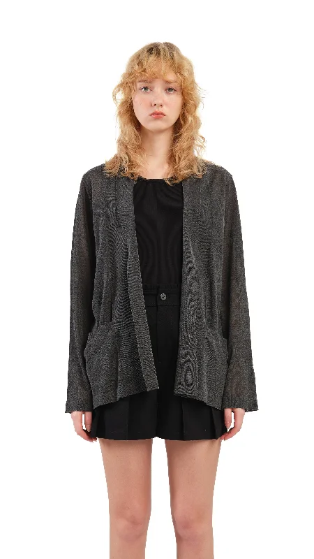 Women's Clothing And Garments Sets Elegant Ensemble Sheer Knit Blazer