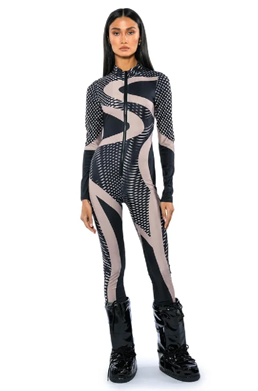 Women's Trendy Outfit Stylish Spring Fashion EVERY EVENT PATTERNED CATSUIT